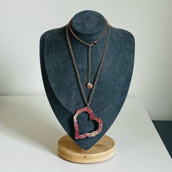 Betsey Johnson “Not Your Babe” Heart Necklace in Rose Gold - Picture 7 of 7